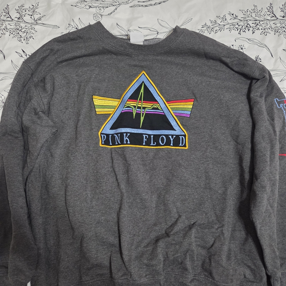 Pink Floyd Sweatshirt XXL Dark Side of the Moon Crewneck Embroidered